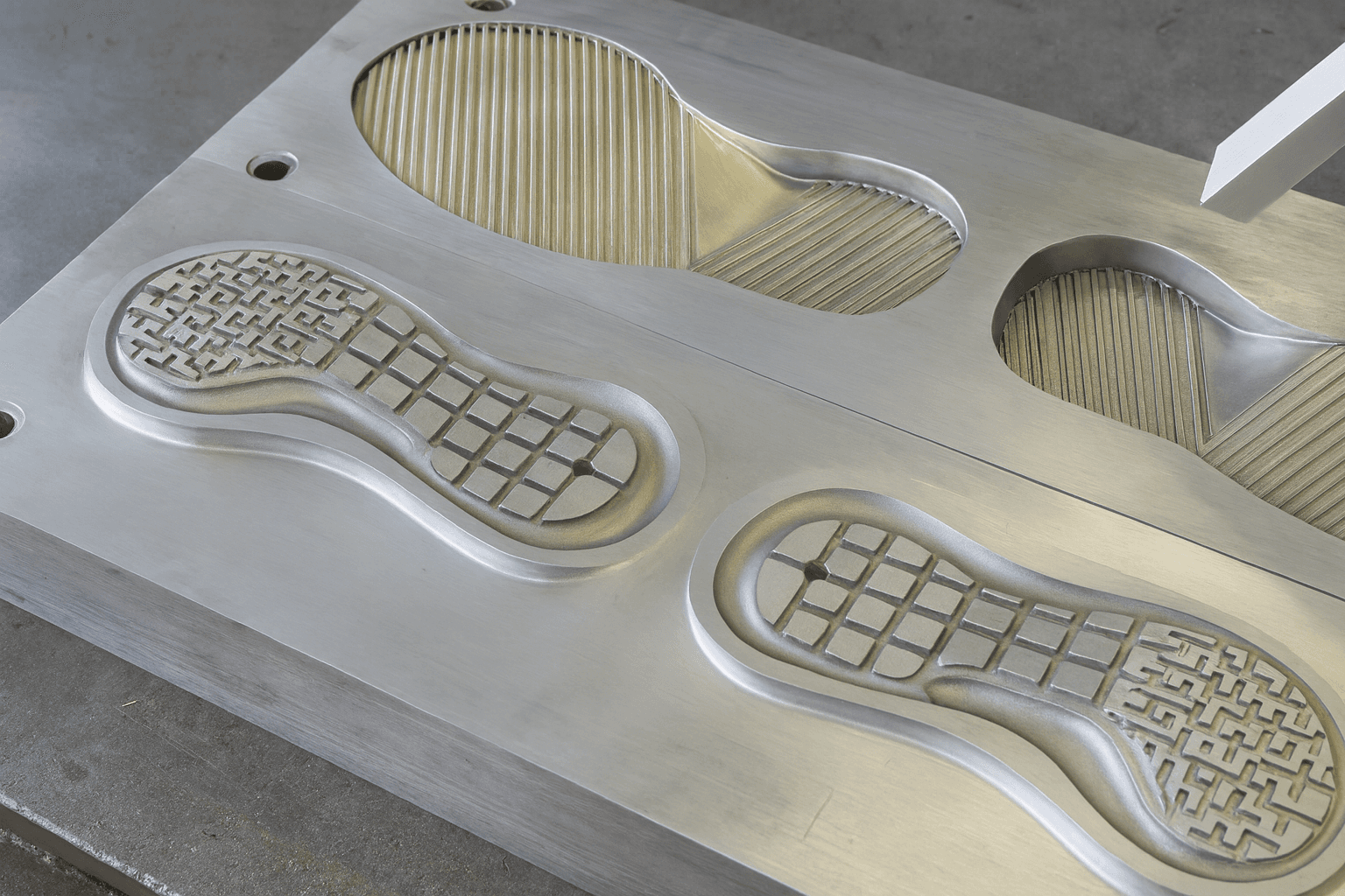 Detail of crisp outsole texture after non-abrasive cleaning