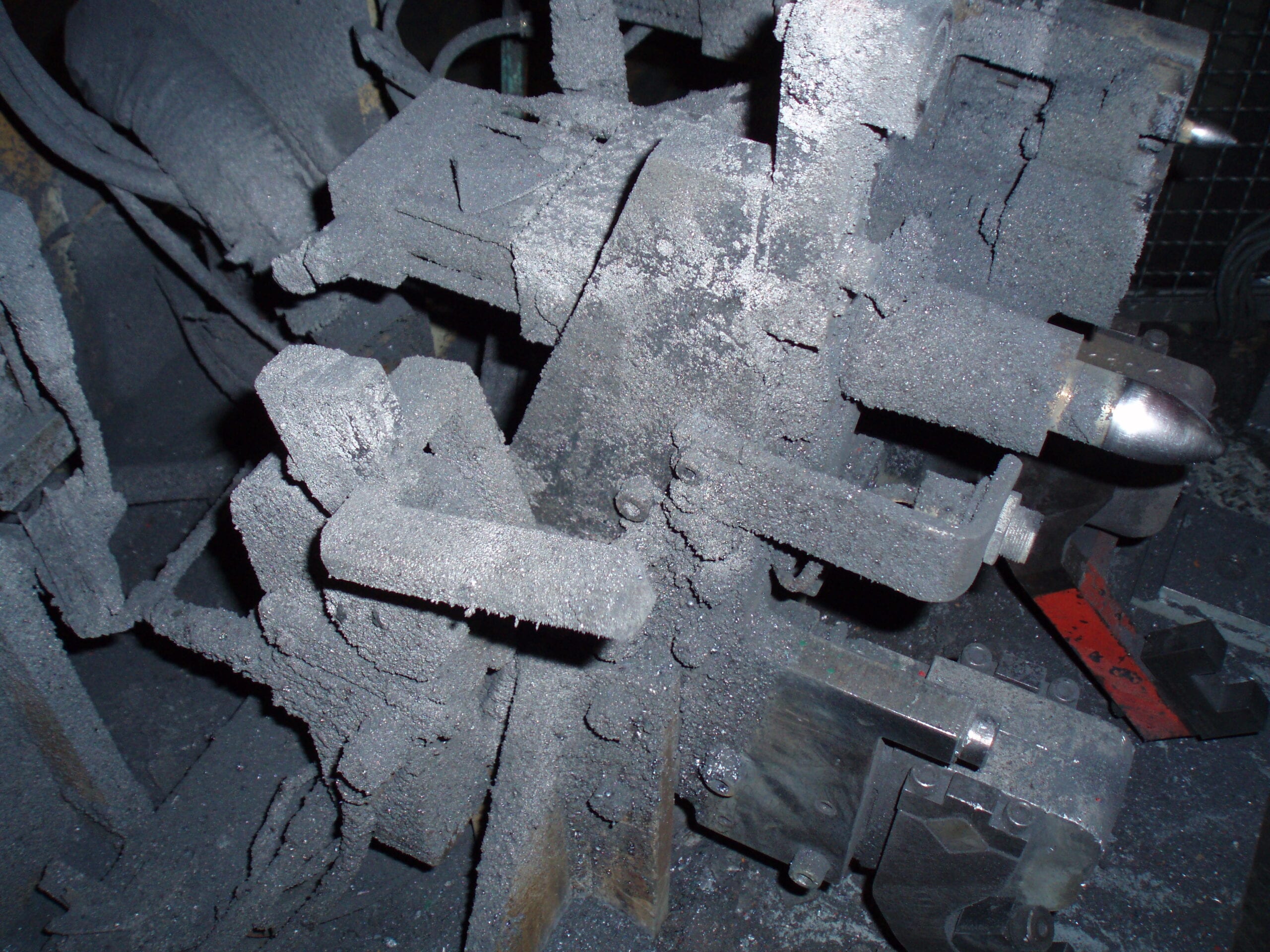 Welded part cleaned with dry-ice blasting